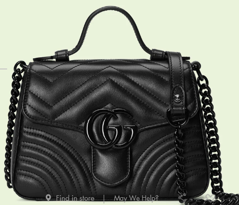 Gucci GG Marmont mini top handle bag 702563 black