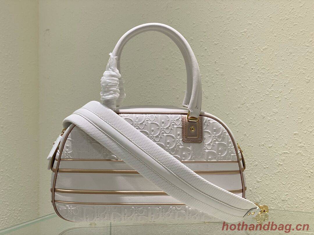 DIOR large leather tote Bag C9178 white&gold