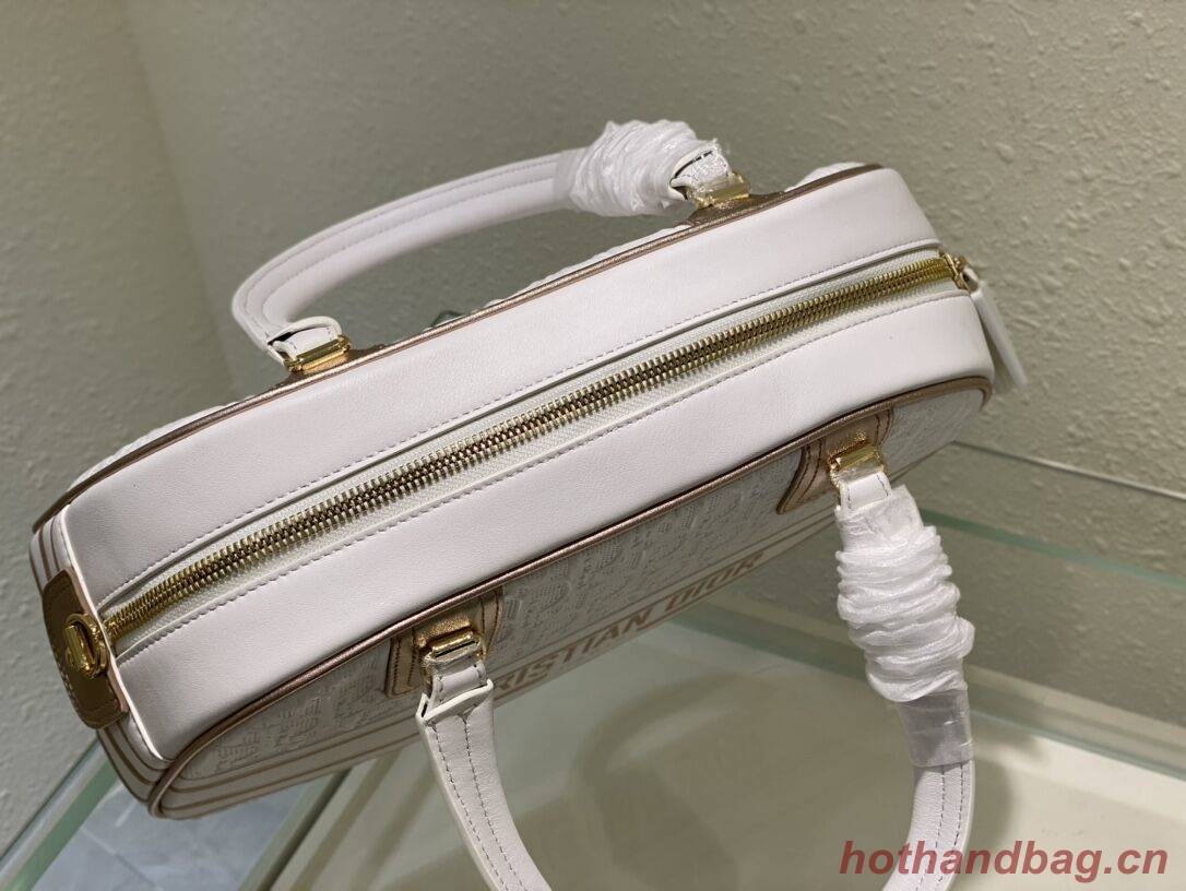 DIOR large leather tote Bag C9178 white&gold