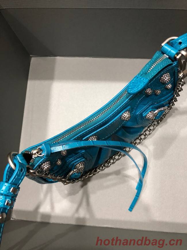 Balenciaga LE CAGOLE MINI PURSE WITH CHAIN 6958141 blue