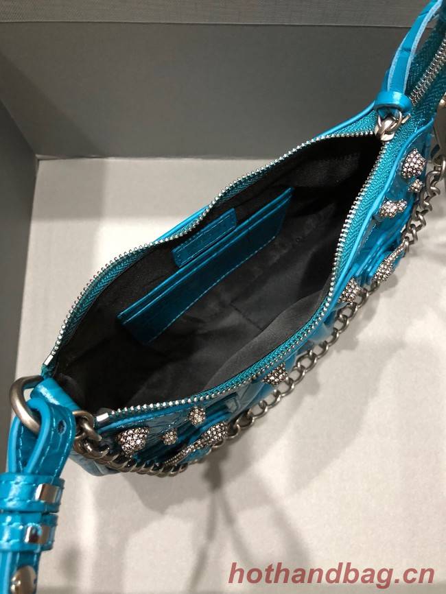 Balenciaga LE CAGOLE MINI PURSE WITH CHAIN 6958141 blue