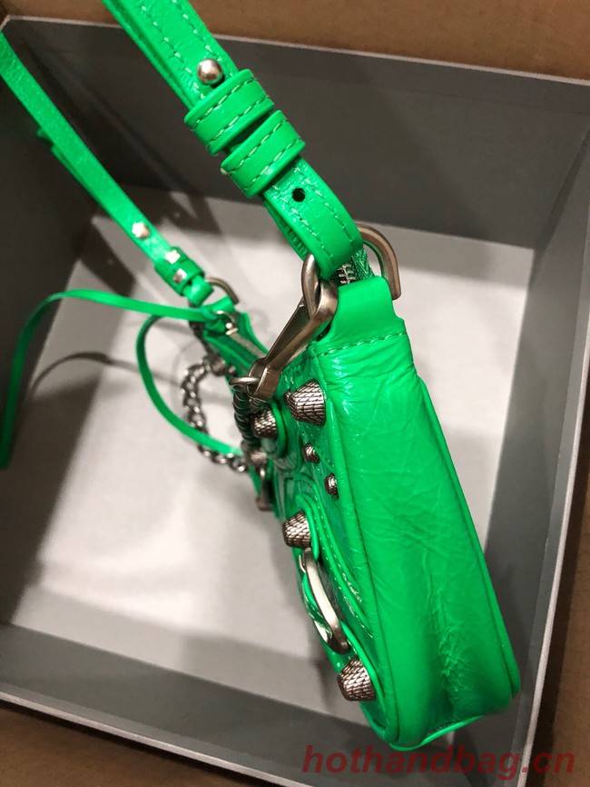 Balenciaga LE CAGOLE MINI PURSE WITH CHAIN 6958141 green