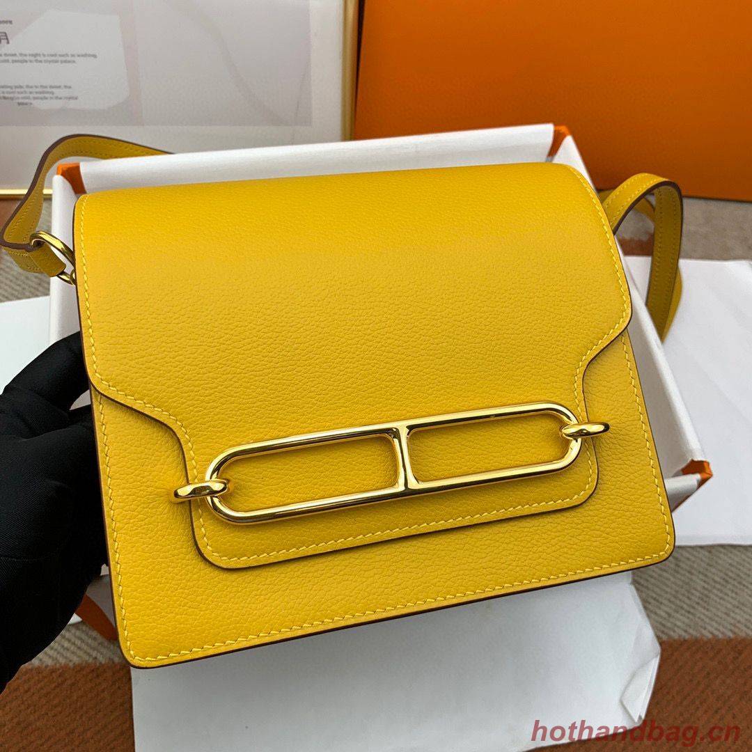 Hermes Roulis 19cm Evercolor 9D H9003 Yellow Gold