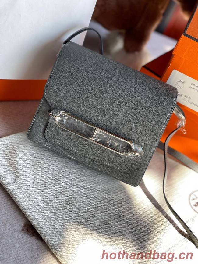 Hermes Roulis 19cm Evercolor 9D H9003 gray&Silver