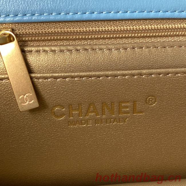 Chanel small Flap Bag Original Sheepskin Leather AS1787 sky blue