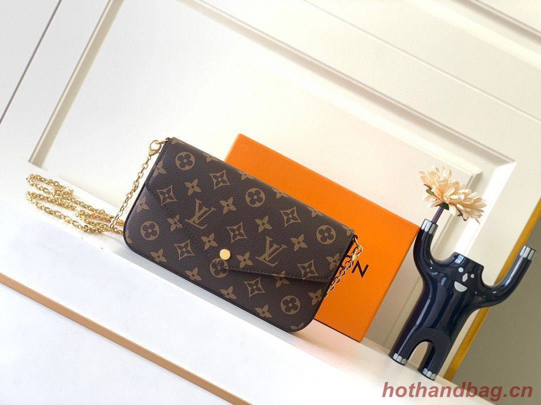 Louis Vuitton Monogram Canvas Felicie Chain Wallet M61276 Red