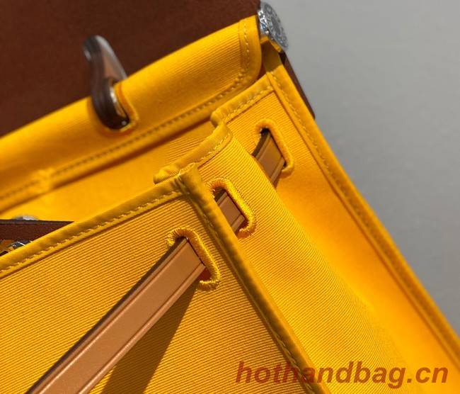 Hermes Herbag 31CM Original Canvas Leather & Calfskin 48887 light yellow&brown