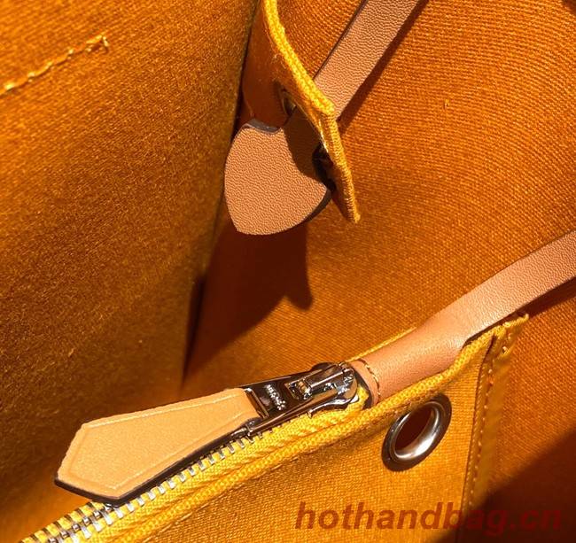 Hermes Herbag 31CM Original Canvas Leather & Calfskin 48887 yellow&brown