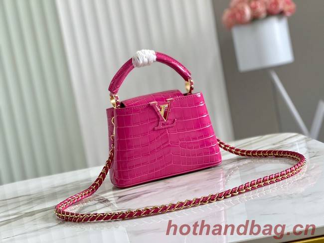 Louis Vuitton crocodile skin CAPUCINES MINI M81190 rose