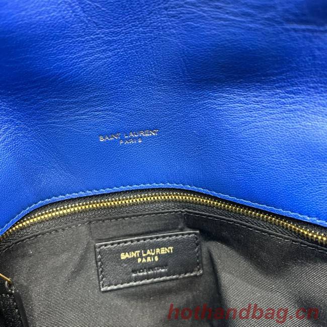 Yves Saint Laurent PUFFER SMALL CHAIN BAG IN QUILTED LAMBSKIN 5774761 blue