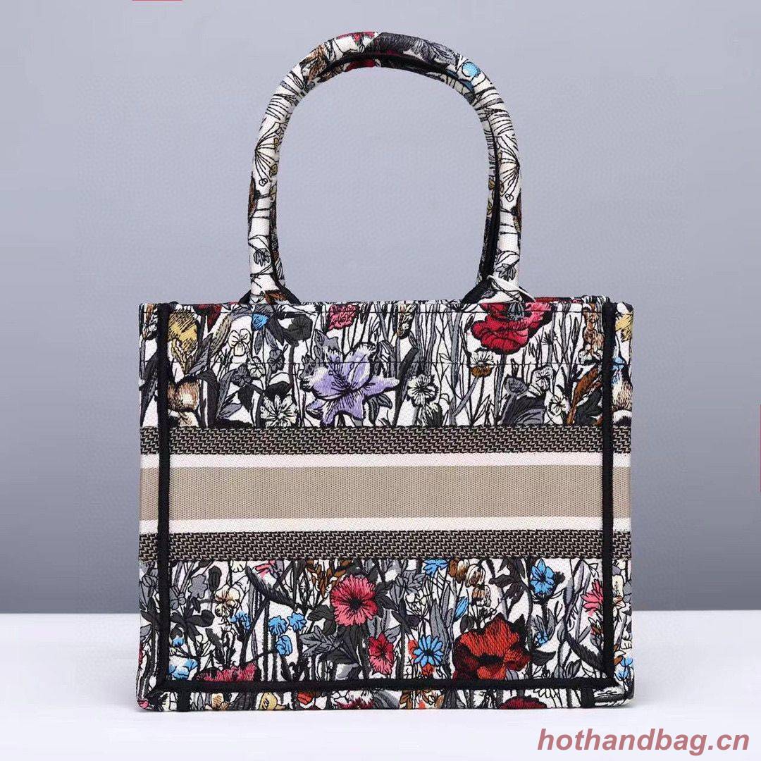 SMALL DIOR BOOK TOTE Multicolor Mille Fleurs Embroidery M1265