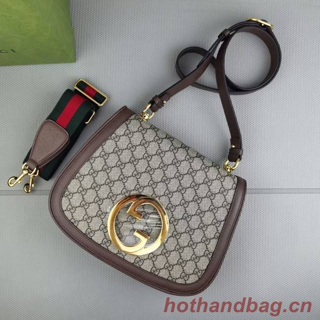 Gucci GG Supreme canvas Blondie medium shoulder bag 699210 Brown