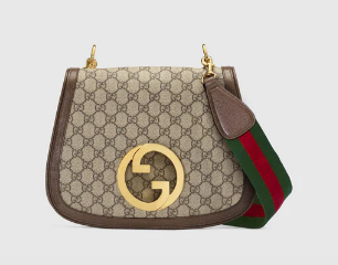 Gucci GG Supreme canvas Blondie medium shoulder bag 699210 Brown