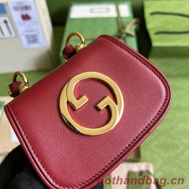 Gucci mini Blondie card case wallet 698635 Burgundy