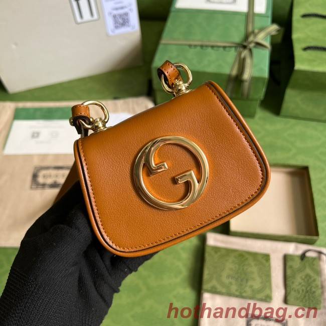 Gucci mini Blondie card case wallet 698635 Dark orange