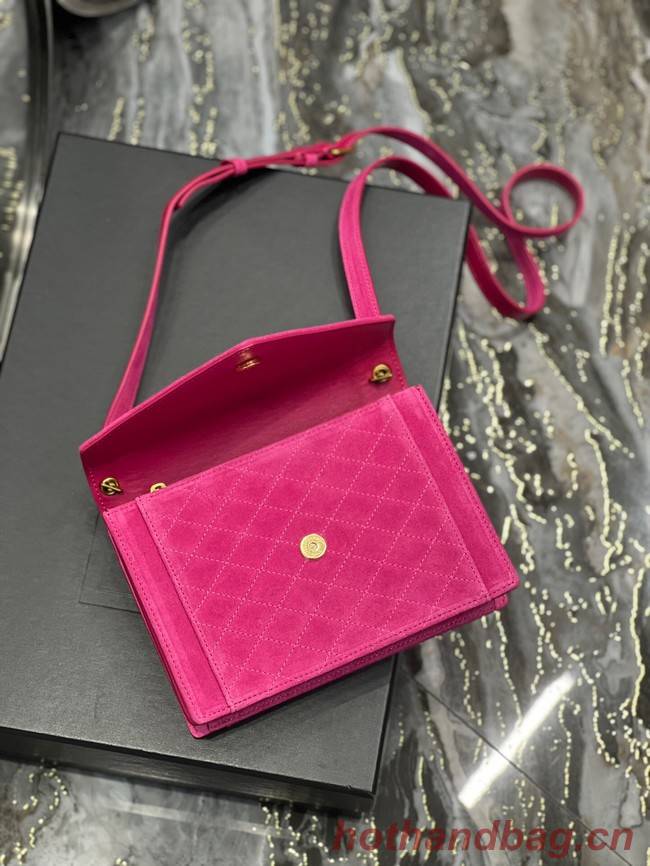 SAINT LAURENT GABY MINI SATCHEL IN SUEDE 685574 MAGENTA PINK