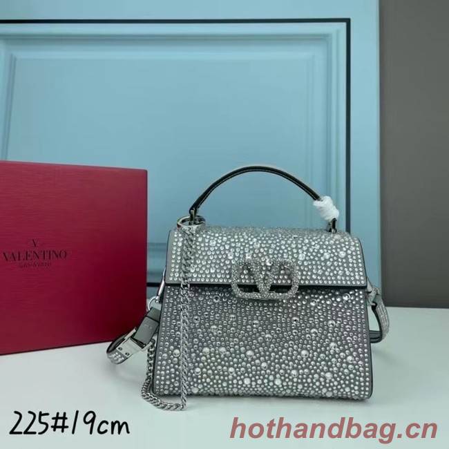 VALENTINO GARAVANI VSLING Shiny diamond Mini totebag XW2B1G9 silver&silver-Tone Metal