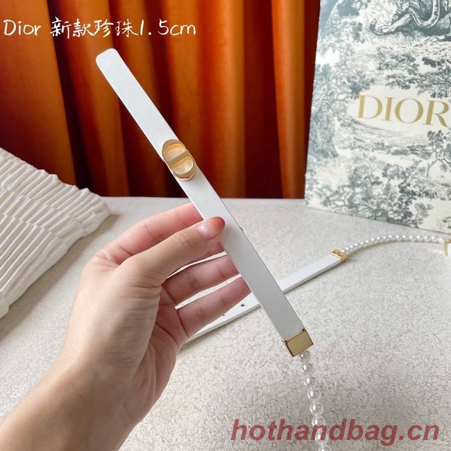 DIOR CARO PEARLS 15 MM BELT Calfskin 0286UW