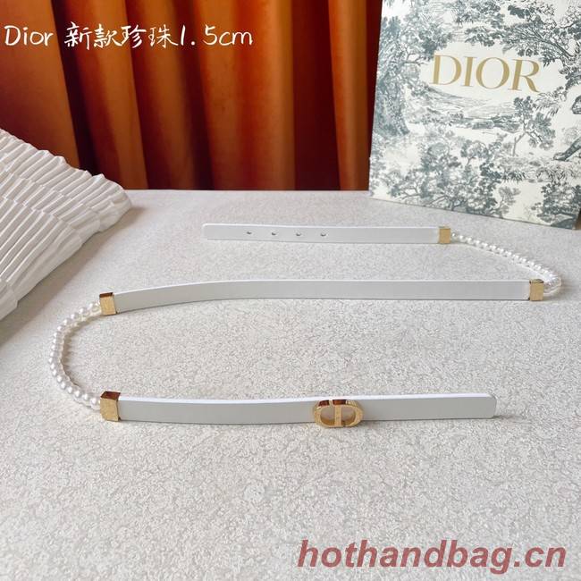 DIOR CARO PEARLS 15 MM BELT Calfskin 0286UW