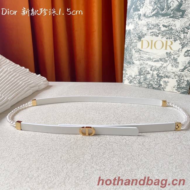 DIOR CARO PEARLS 15 MM BELT Calfskin 0286UW