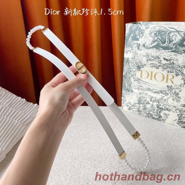 DIOR CARO PEARLS 15 MM BELT Calfskin 0286UW