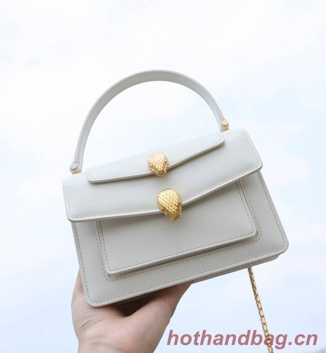 Bvlgari Serpenti Forever leather small crossbody bag B21076 white