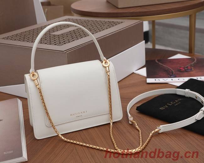 Bvlgari Serpenti Forever leather small crossbody bag B21076 white