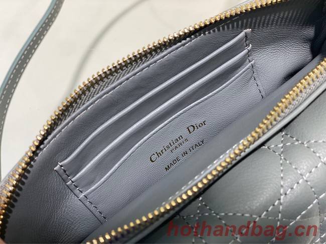 DIOR CARO POUCH WITH CHAIN Supple Cannage Calfskin S5125UWH Cloud Blue