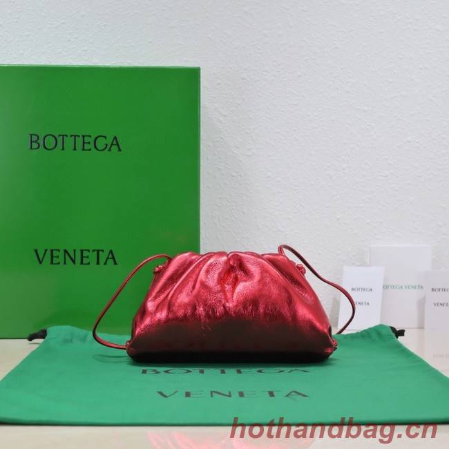 Bottega Veneta Mini intrecciato leather clutch with strap 585852 red