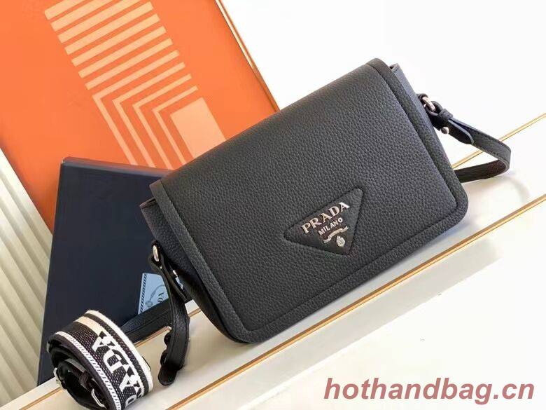 Prada Leather bag with shoulder strap 1DB443 black