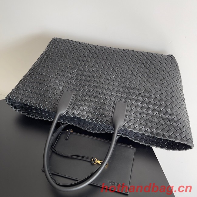 Bottega Veneta Large intreccio leather tote bag 608811 black