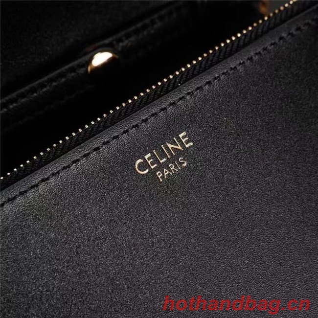 Celine TEEN CHAIN BESACE TRIOMPHE IN SHINY CALFSKIN 10G453 black