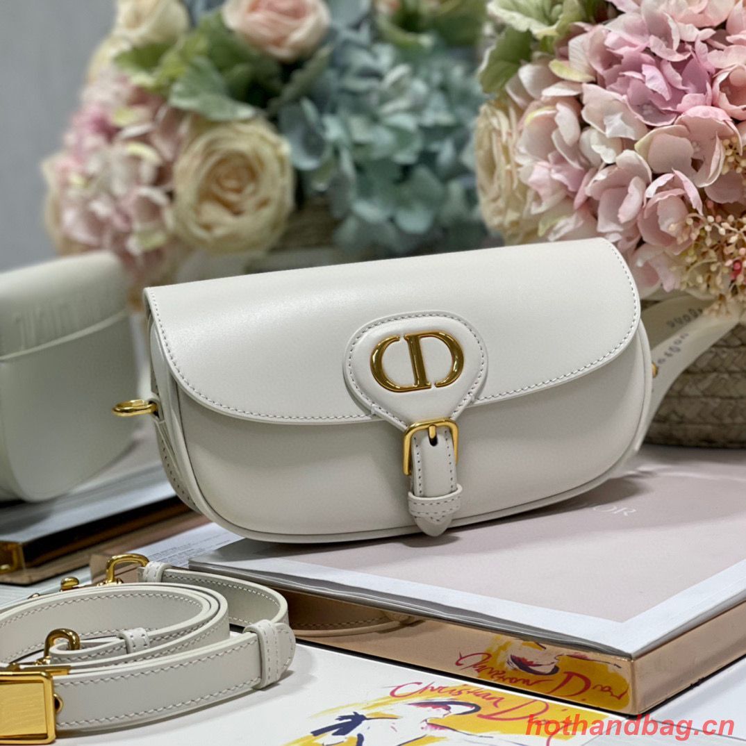 DIOR BOBBY EAST-WEST BAG Box Calfskin M9317S Off White