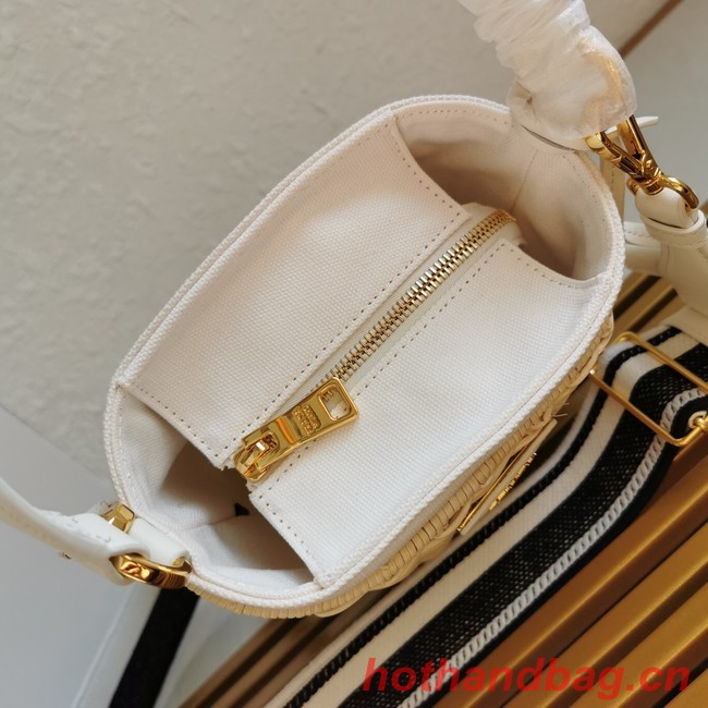 Prada Raffia tote bag 1BE062 white