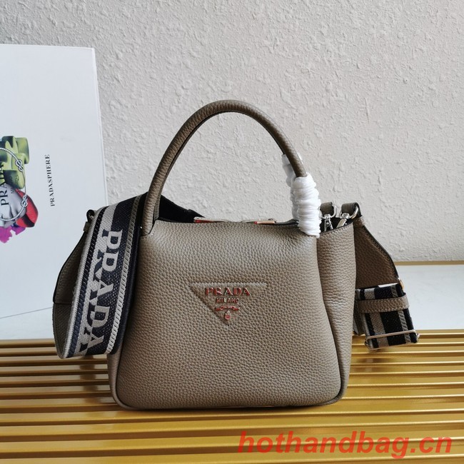 Prada leather tote bag 1BC145 gray