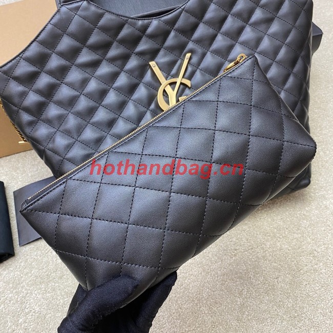 Yves Saint Laurent ICARE MAXI SHOPPING BAG IN QUILTED LAMBSKIN 698652 Black