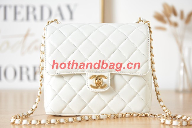 Chanel Lambskin MINI FLAP BAG AS3648 white