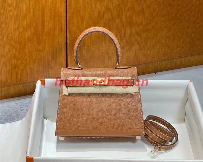 Hermes Kelly 20cm Shoulder Bags Epsom KL2750 brown&gold