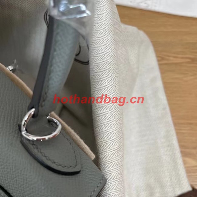 Hermes Kelly 25cm Shoulder Bags Epsom KL2755 Fog blue&silver-Tone Metal