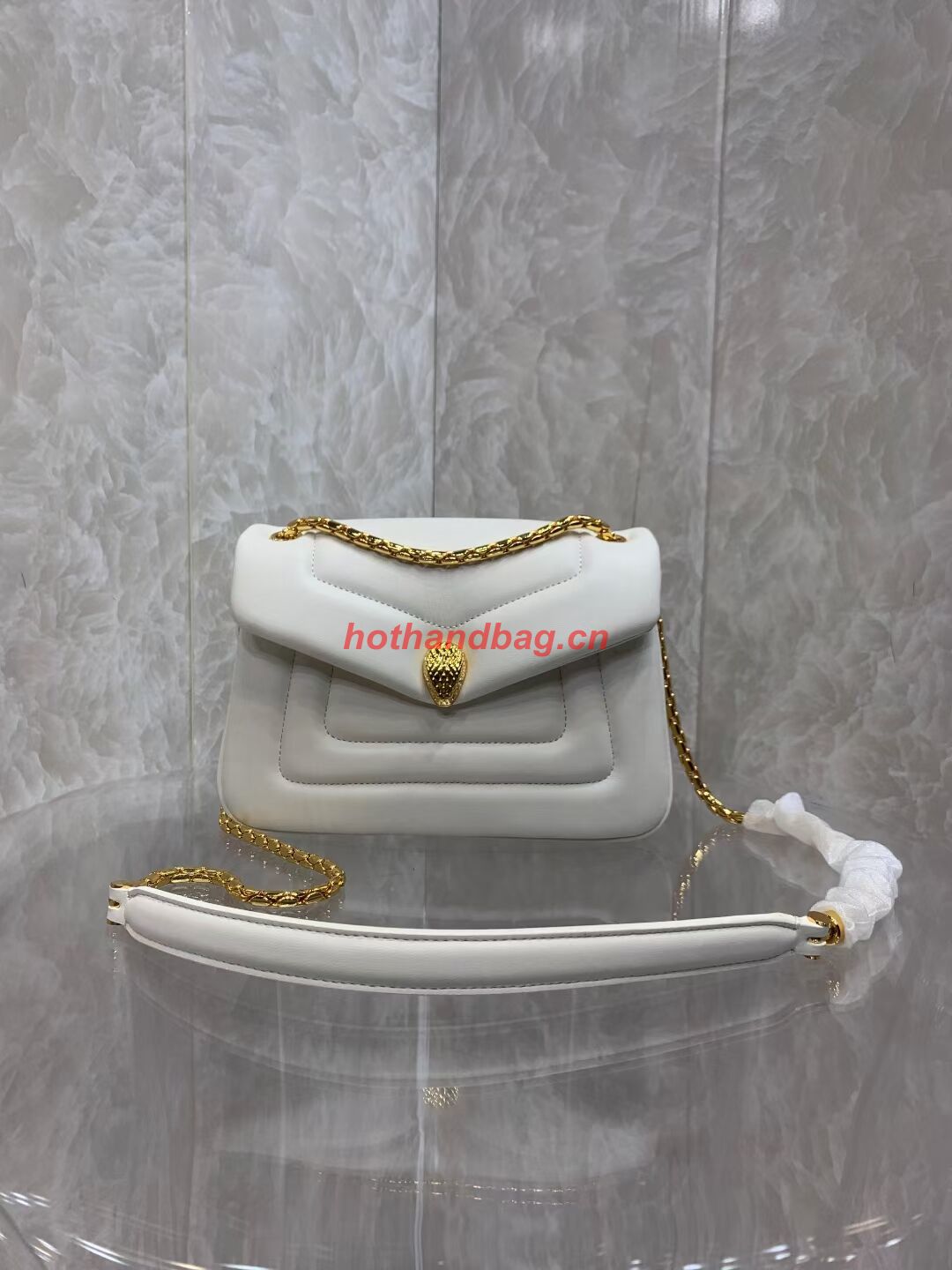 Bvlgari Serpenti Forever leather crossbody bag B282922 WHITE