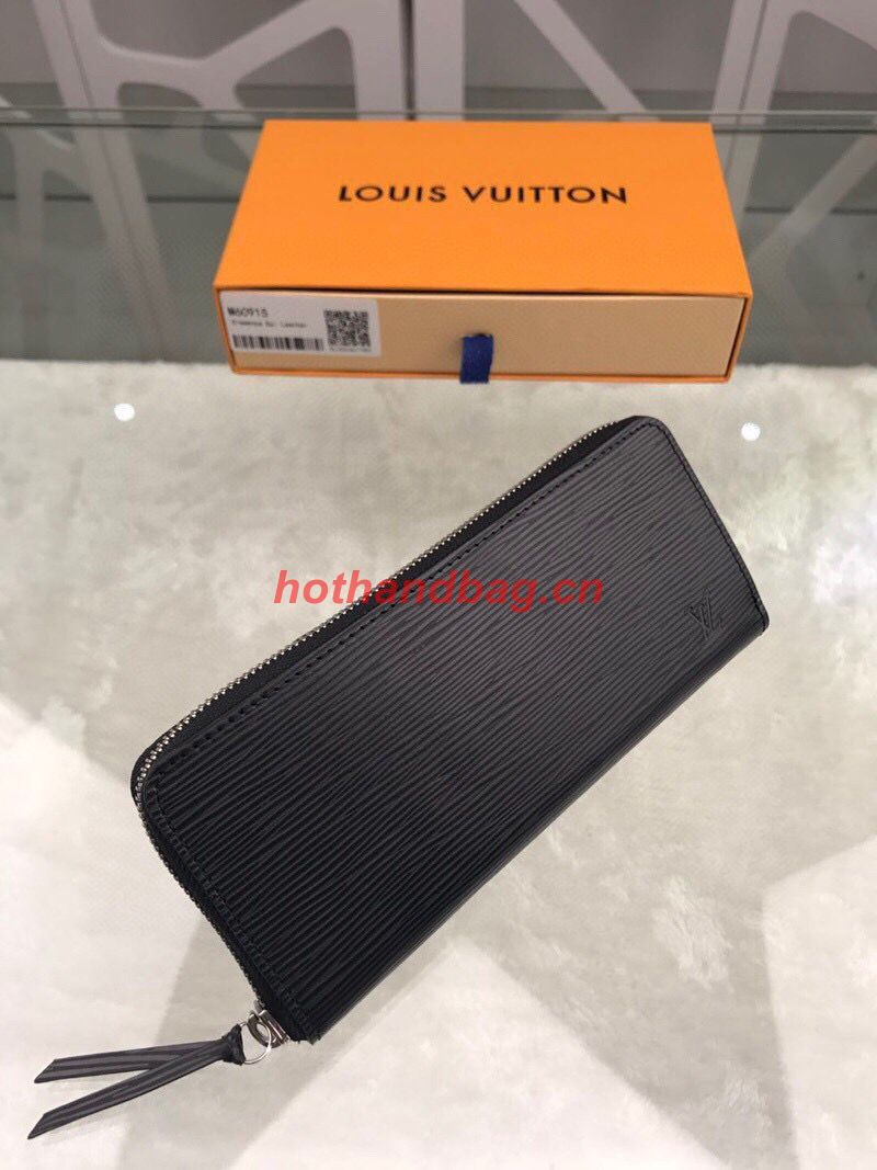 Louis Vuitton CARTERA CLEMENCE WALLET Original EPI Leather M60915 Black