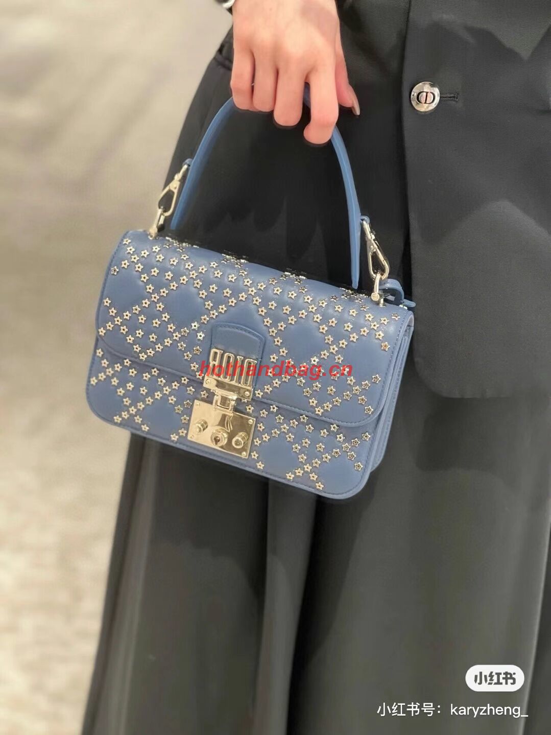 DIOR BAG Lucky Star Cannage Lambskin C2628 blue