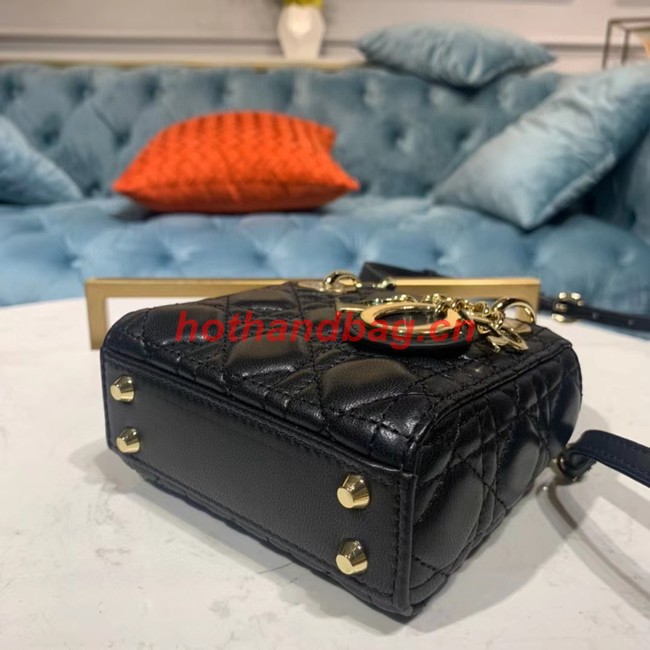 MICRO LADY DIOR BAG Black Cannage Lambskin S0856ON