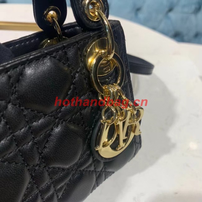 MICRO LADY DIOR BAG Black Cannage Lambskin S0856ON