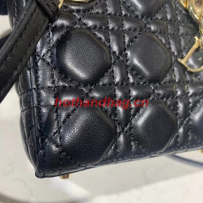 MICRO LADY DIOR BAG Black Cannage Lambskin S0856ON