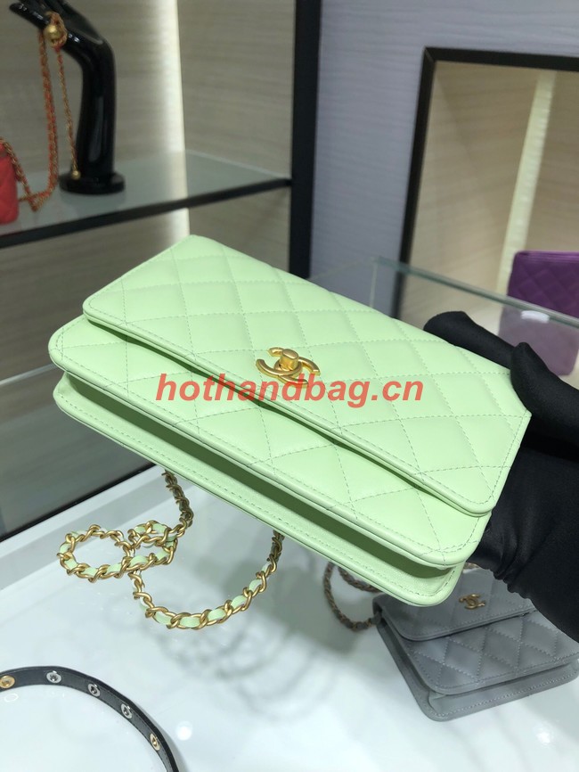 CHANEL WALLET ON CHAIN AP1450 light green