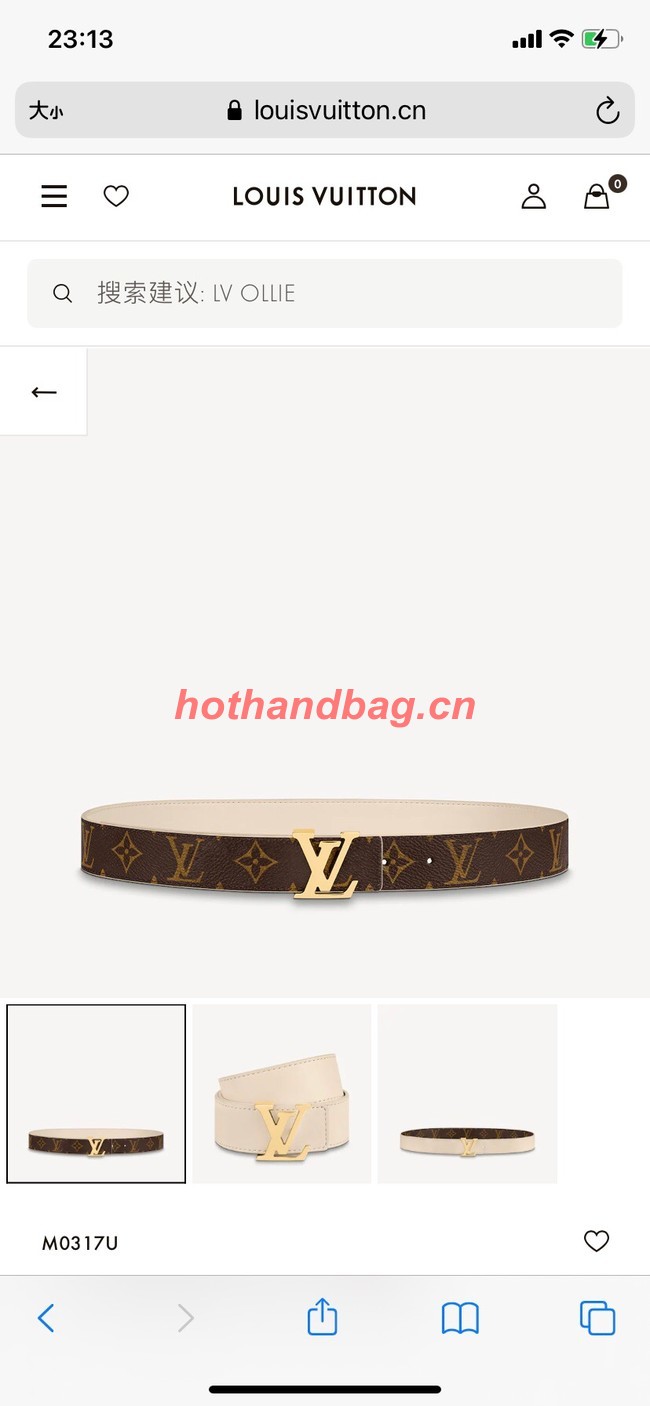 Louis Vuitton 30MM Leather Belt 71162