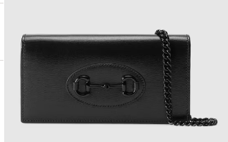 Gucci Horsebit 1955 wallet with chain 621892 black