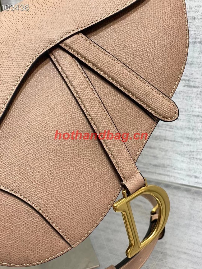 DIOR SADDLE BAG WITH STRAP Grained Calfskin M0455C Blush