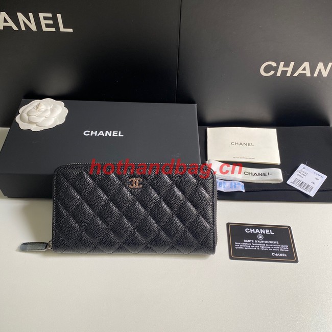 Chanel Calfskin Leather & Gold-Tone Metal AP0242 black